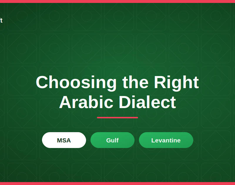 arabic dialect